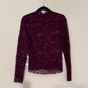 NWOT Elegant Burgundy Lace Top